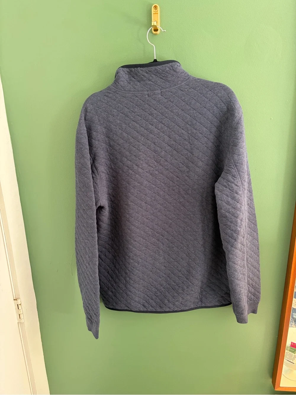 J. Crew Men's Quilted Half-Zip Sweater — Slate Blue
